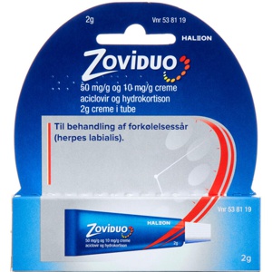 Zoviduo Creme 50 mg/g+10 mg/g 2 g produktbillede