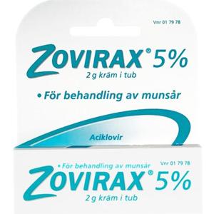 Zovirax, kräm 5 %, 2 g produkt bild