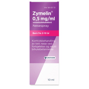 Zymelin 0,5 mg/ml nesespray 10 ml produktbilde