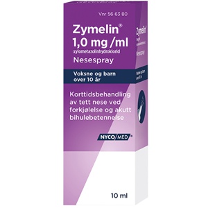 Zymelin 1 mg/ml nesespray 10 ml produktbilde