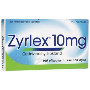 Zyrlex filmdragerad tablett 10 mg 30 st produkt bild