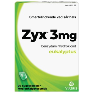 Zyx 3 mg sugetabletter eukalyptus 20 stk produktbilde