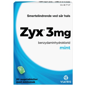 Zyx 3 mg sugetabletter mint 20 stk produktbilde